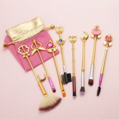 Gold Anime Sailor Moon Cosmetic Makeup Brushes set